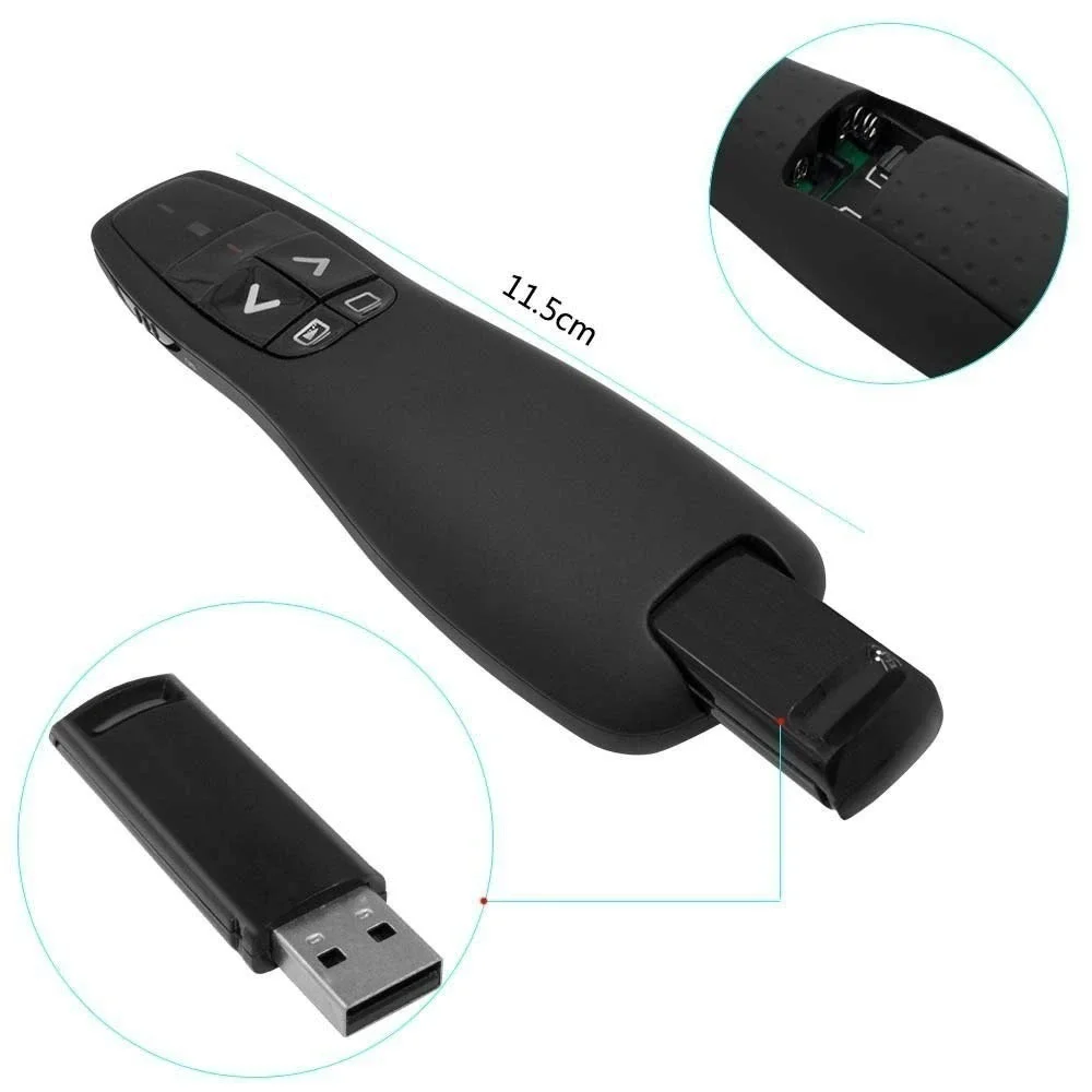 2.4 GHz RF USB Wireless Red Laser Pointer Pen PPT Presentation Remote Control